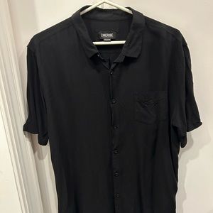 Large black Zanerobe shirt sleeve button up